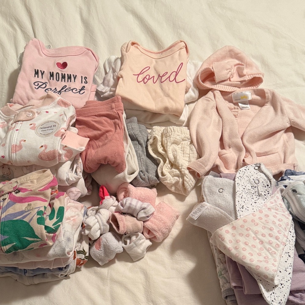 3-6 month baby clothes, see listing for brands